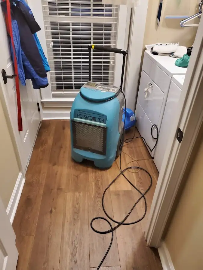 Commercial dehumidifier deployed for Flood Damage Cleanup in Rogers